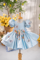 Flora Butterfly Dress In Blue