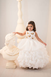 Layered Golden Butterfly Gown