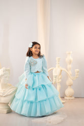 Blue Layered Lehenga