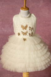 Layered Butterfly Dress In Off-white