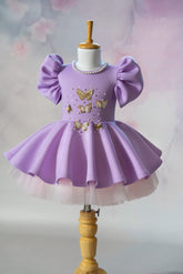 Lavender Flared Butterfly Dress