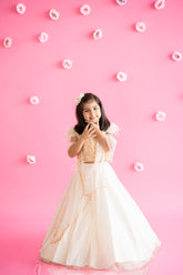 Box pleated lehenga set