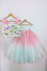 Butterfly top with Ombre lehenga set