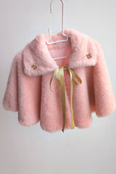 Pink fur cape