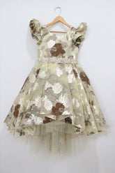 Gold rose jac high low gown