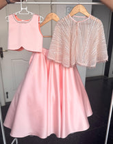 Peach Lehenga With Cape