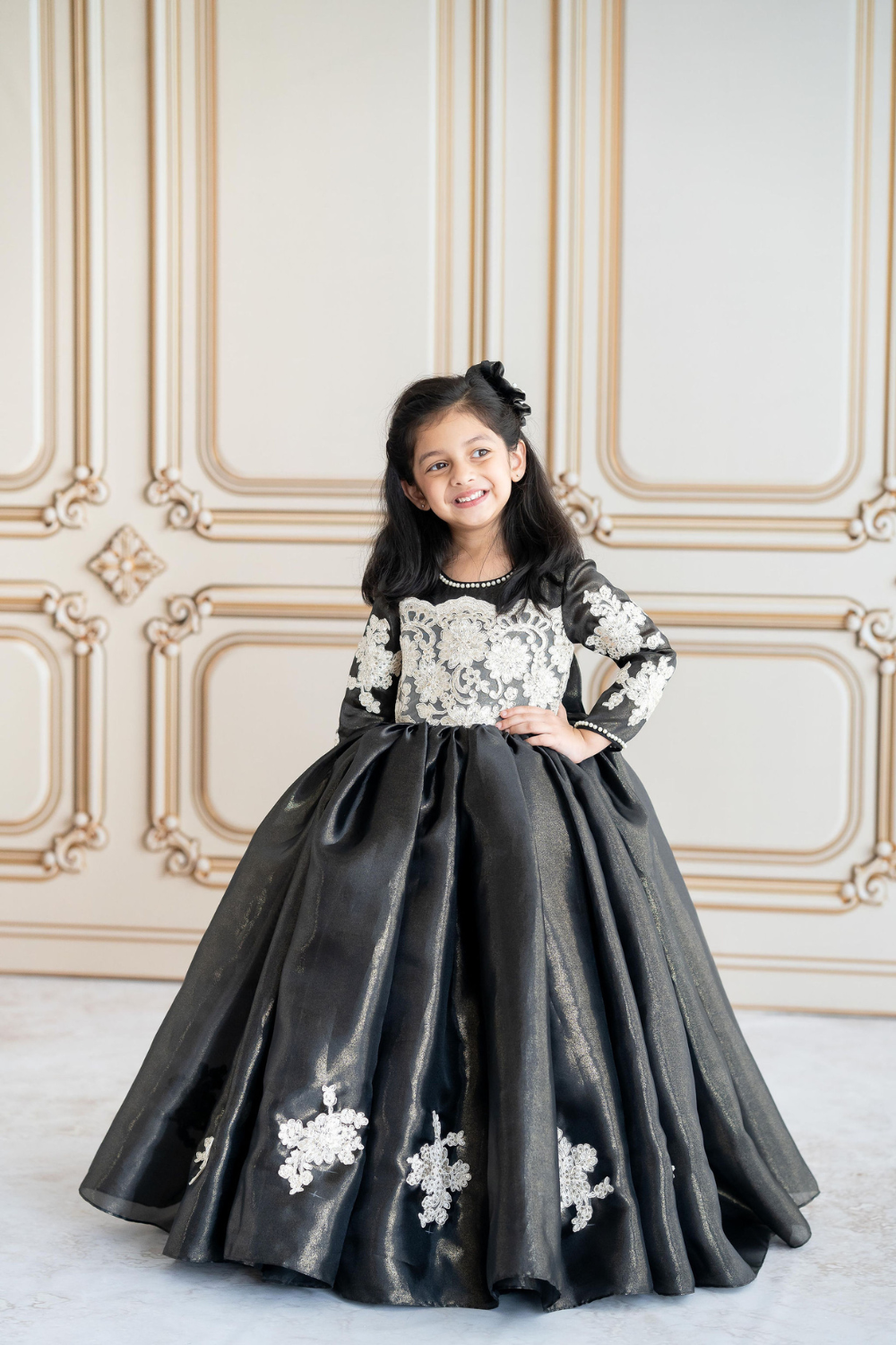 Black chantilly gown