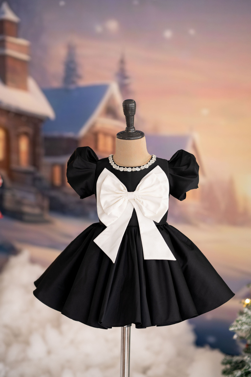 Black taffeta dress