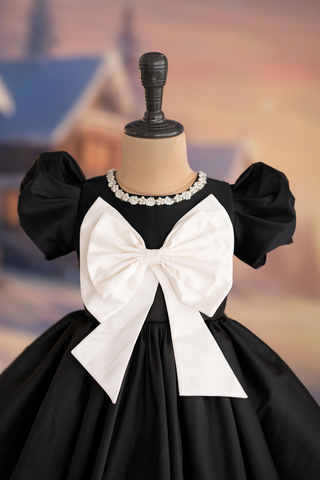 Black taffeta dress