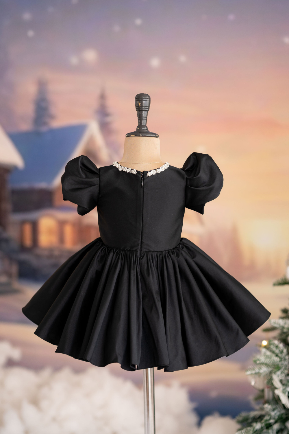 Black taffeta dress