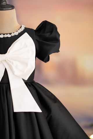 Black taffeta dress