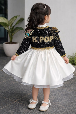 K pop Jacket with Satin Dress
