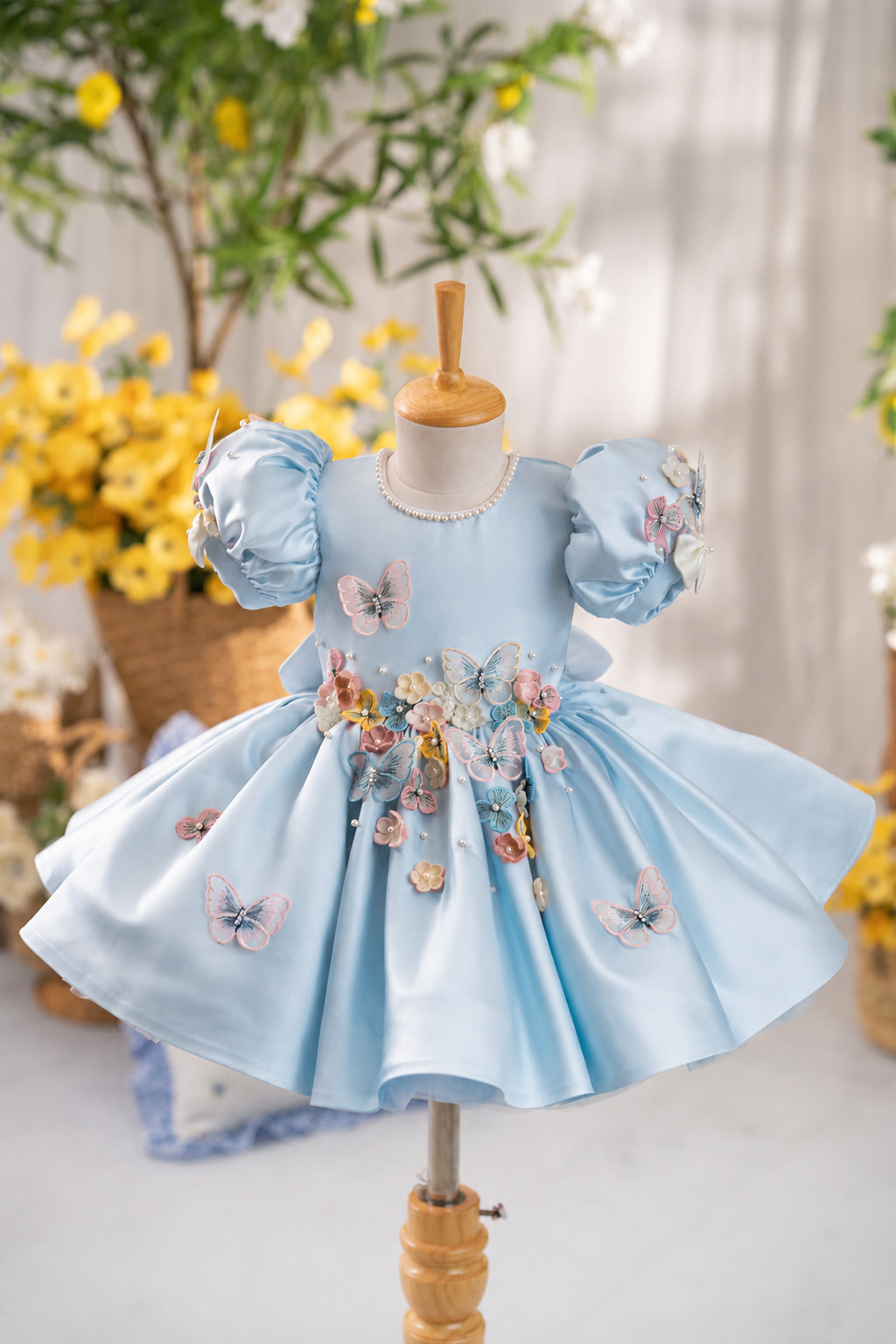 Flora Butterfly Dress In Blue