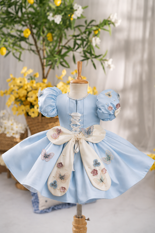 Flora Butterfly Dress In Blue