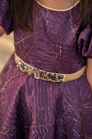 Magenta textured High-Low Gown