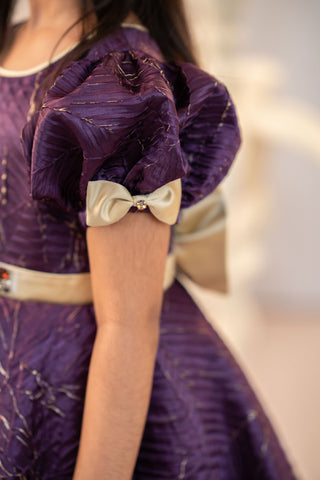 Magenta textured High-Low Gown