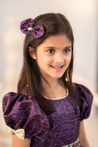 Magenta textured High-Low Gown