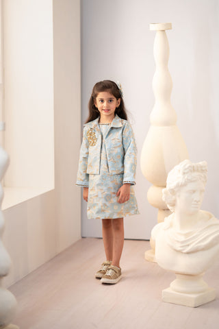 Jacquard A line Dress With Jacket