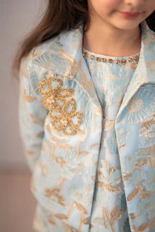 Jacquard A line Dress With Jacket