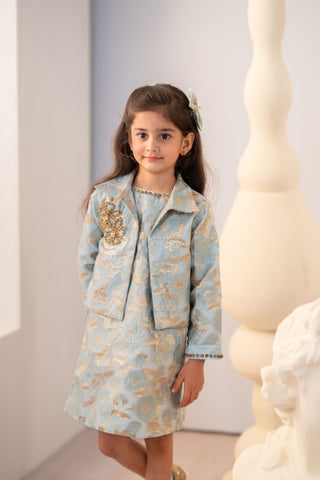 Jacquard A line Dress With Jacket