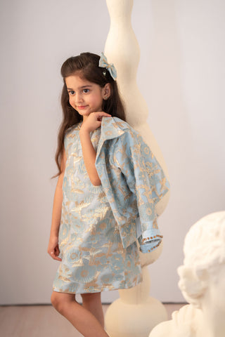 Jacquard A line Dress With Jacket