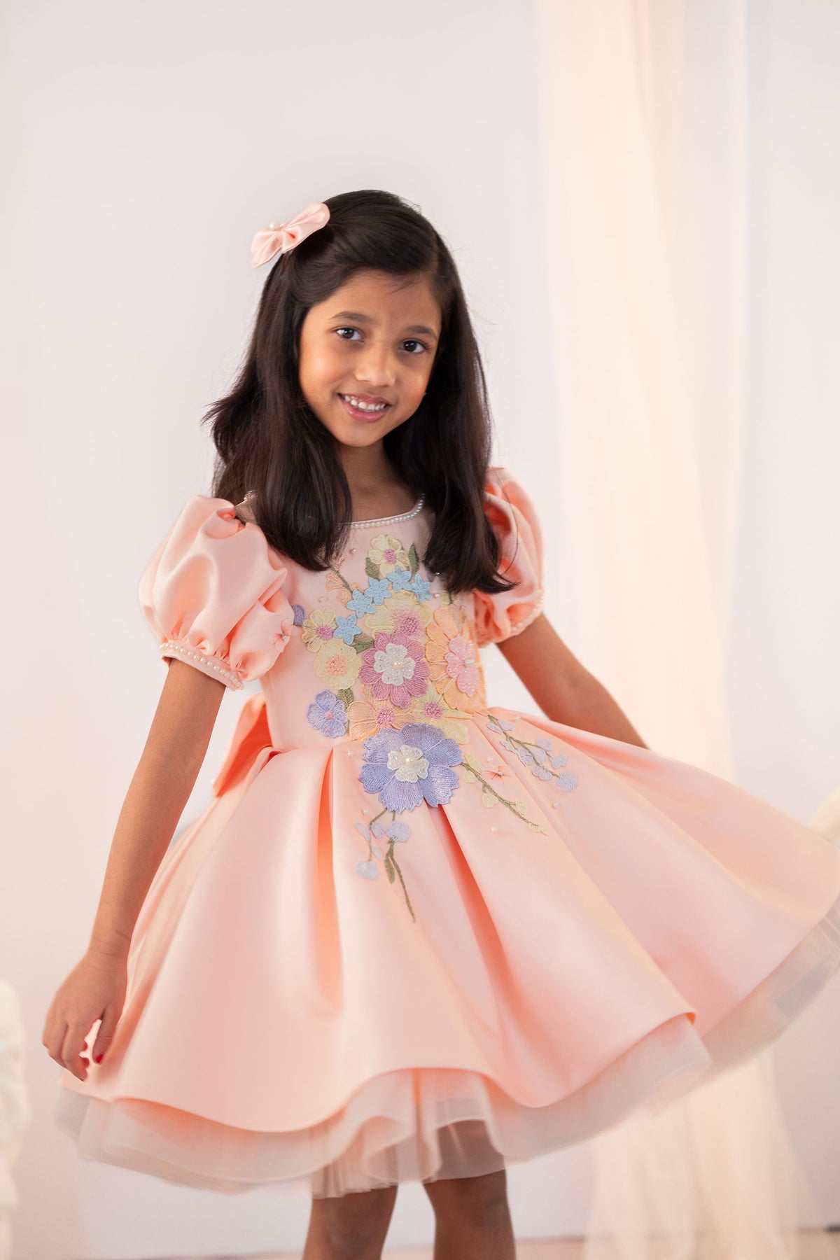 Peach Floral Dress