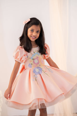 Peach Floral Dress