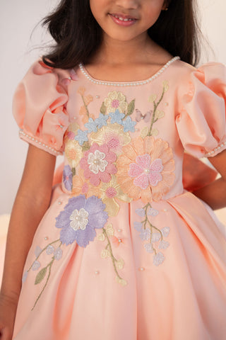 Peach Floral Dress