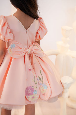 Peach Floral Dress