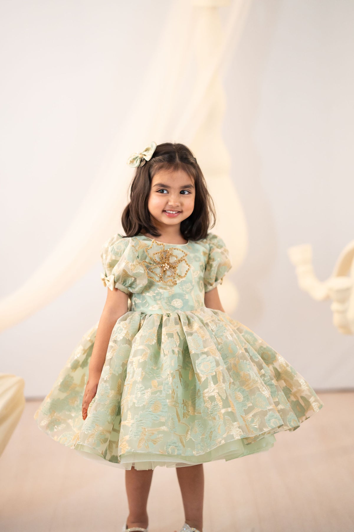 Regal Jacquard Flared Dress