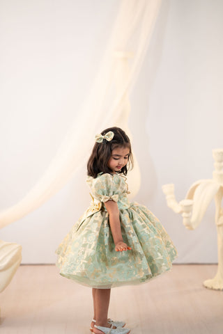 Regal Jacquard Flared Dress