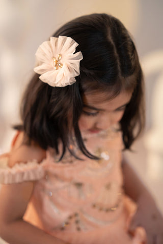 Peach Esmeralda high-low gown