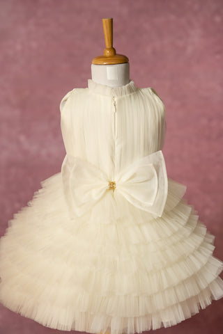Layered Butterfly Dress In Off-white
