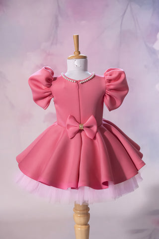 Pink Flared Butterfly Dress