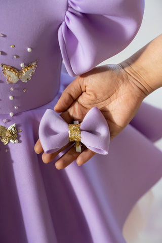 Lavender Flared Butterfly Dress