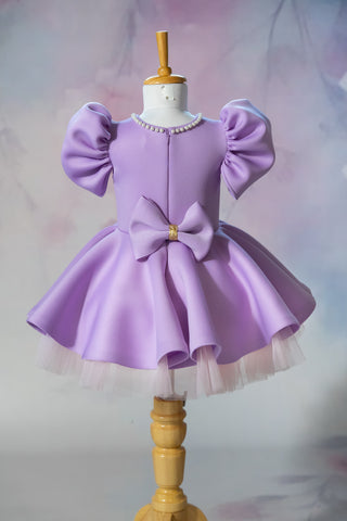 Lavender Flared Butterfly Dress