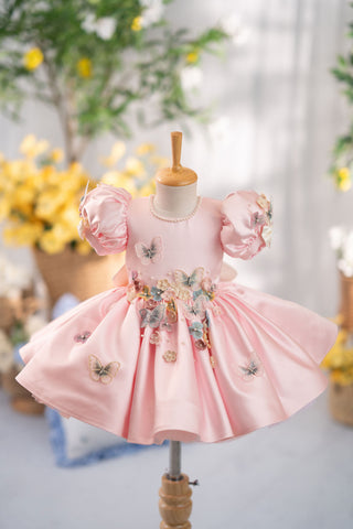 Flora Butterfly Dress In Pink