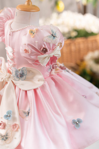 Flora Butterfly Dress In Pink