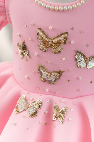 Flared neo butterfly in Baby pink