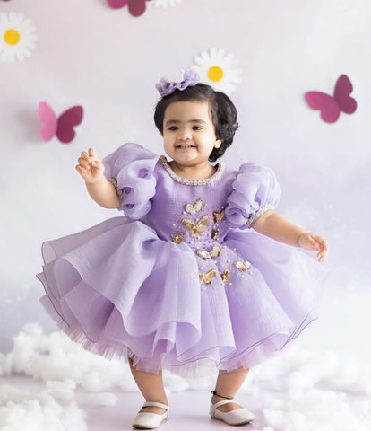 Lavender flutter dress