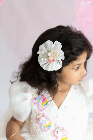 White organza hair accessory