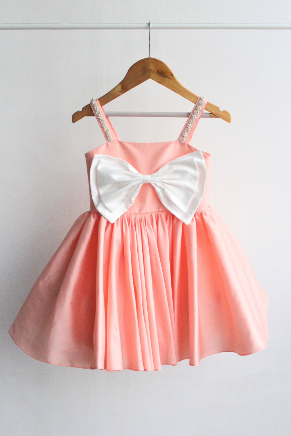 Peach taffeta dress