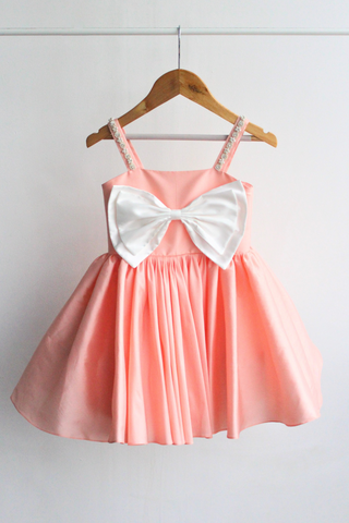 Peach taffeta dress