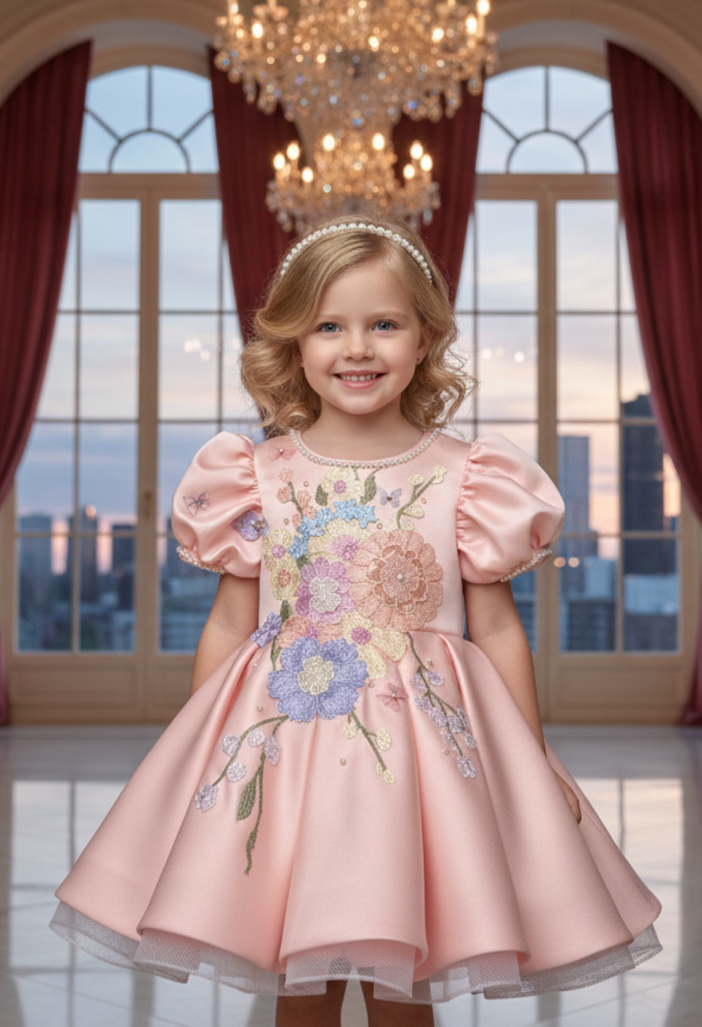 Peach Floral Dress