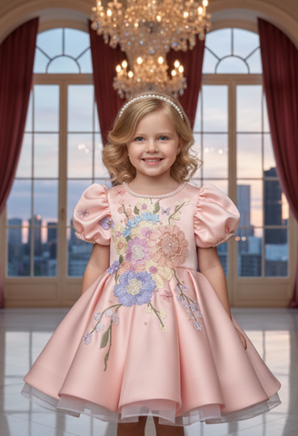 Peach Floral Dress