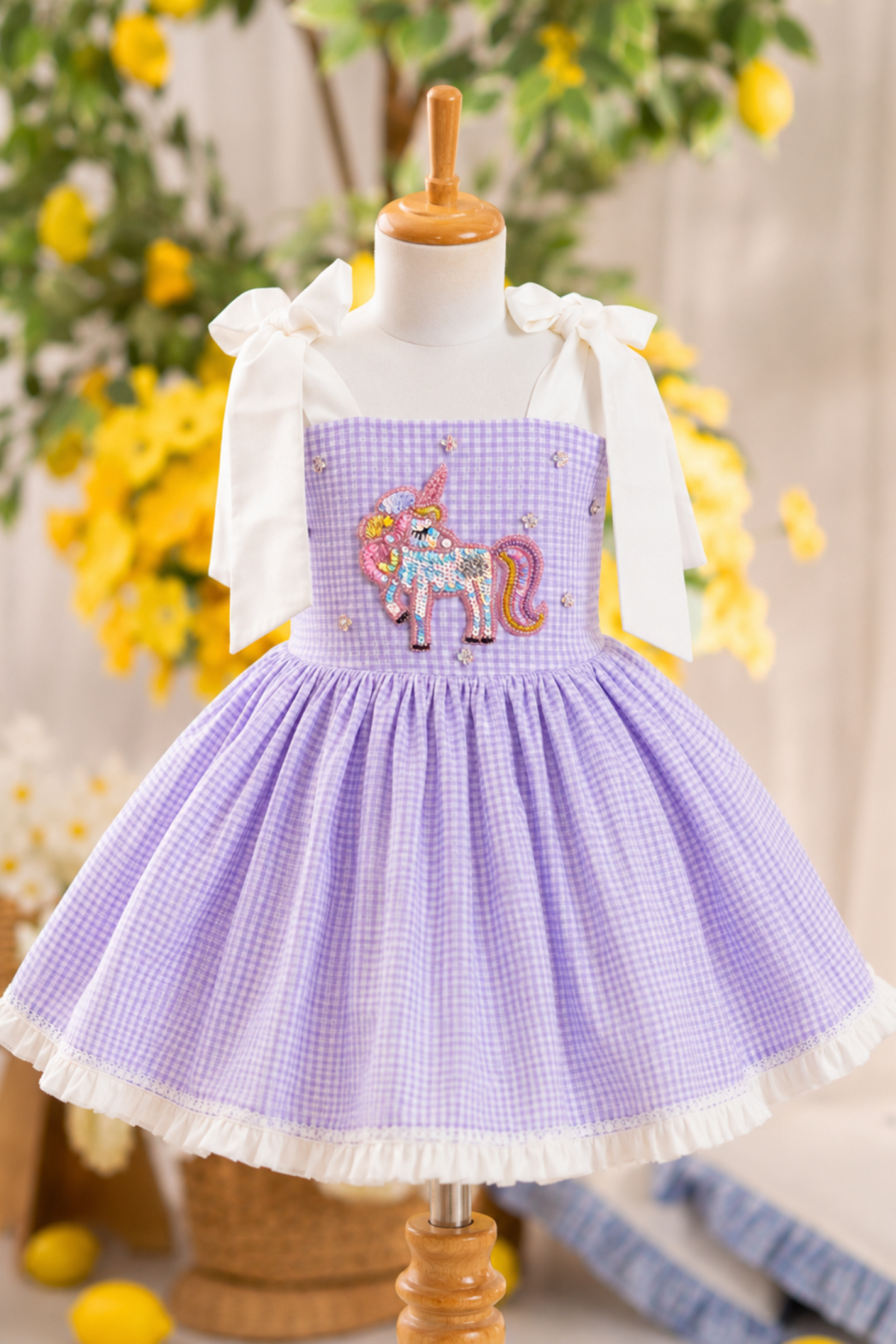Unicorn Gingham dress