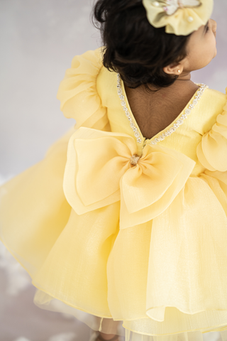 Yellow flutter dress